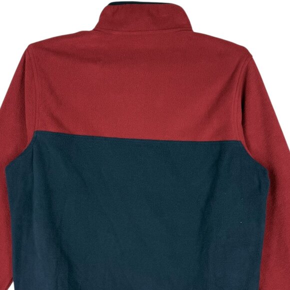 NWOT Lands End Men's Fleece Pullover Henley Mock Neck Snap Red/Blue Jacket Sz M - Picture 4 of 10